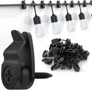 Clip per illuminazione esterna, attacchi di cavo resistenti al tempo per l'appoggio di cavi di illuminazione, decorazione estiva - nero, confezione da 32 pezzi