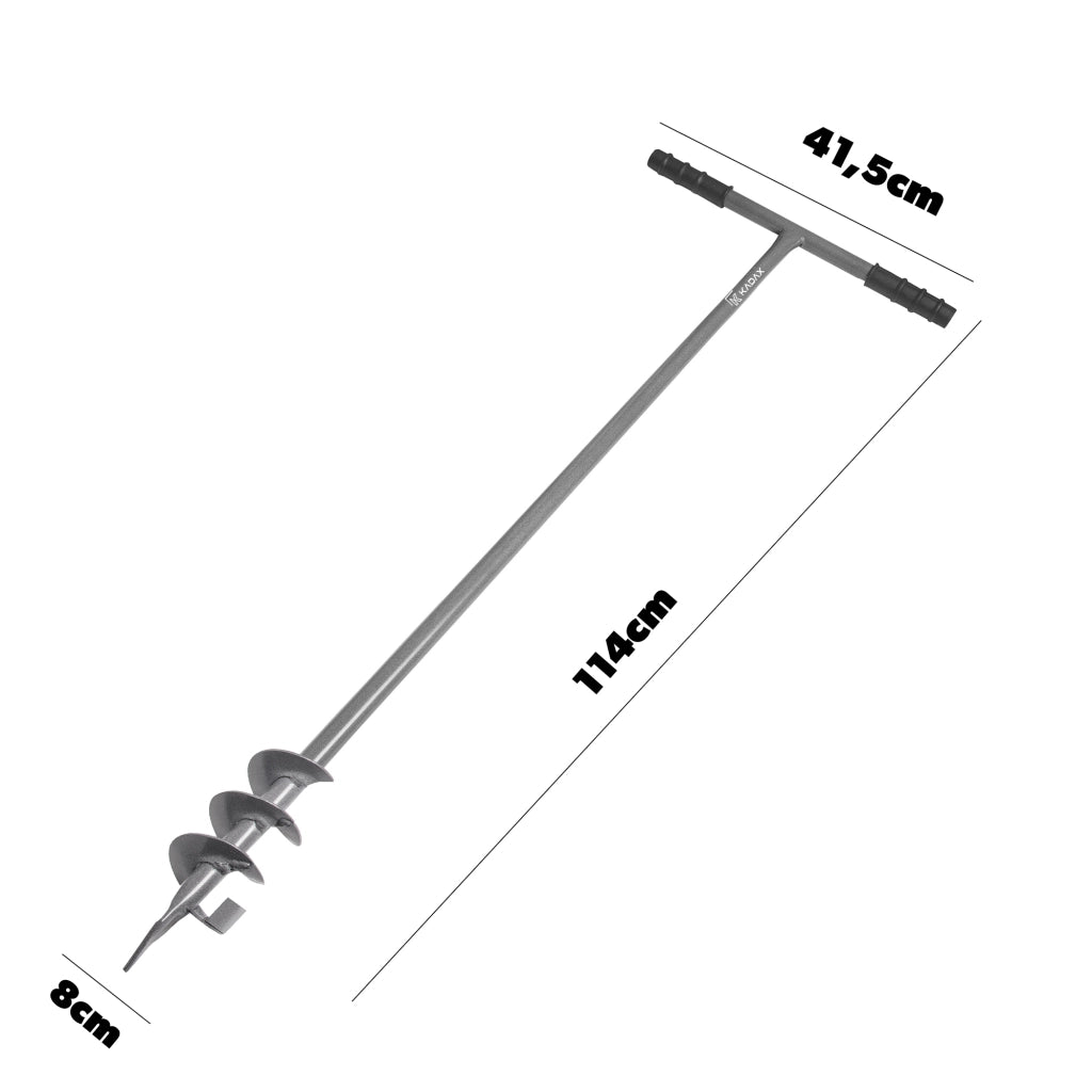 Trivella manuale KADAX per terreno, trapano per terreno da 8 cm (80 mm), foro robusto
