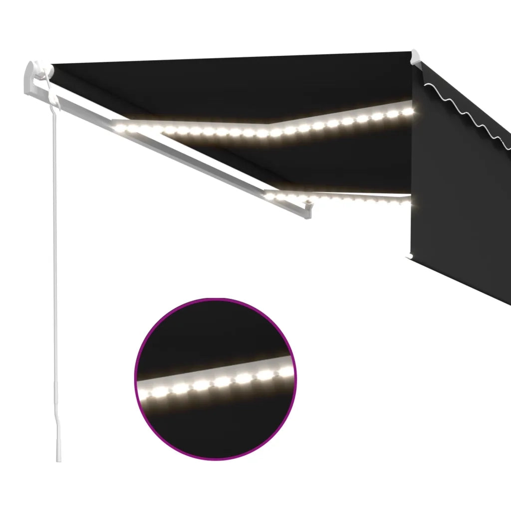 Tenda Automatica con Sensore Vento e LED 4x3 m Antracite  cod mxl 55625
