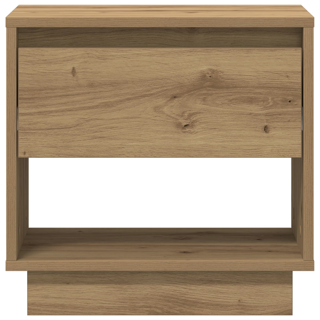 Comodino 2 pz Rovere Artigianale 45x34x47 cm Legno Ingegnerizzato