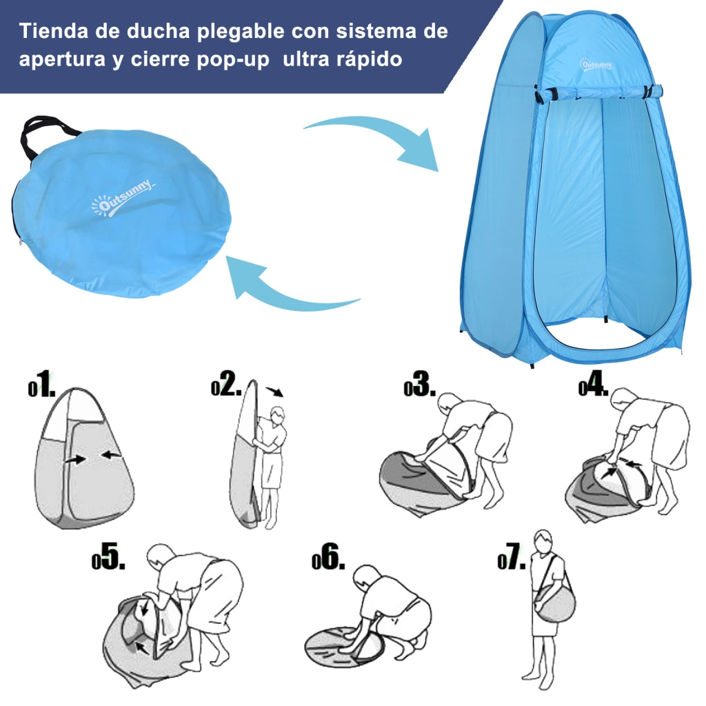 Cabina doccia da esterno ¨C zephmum ¨C blu 100x100x185 cm