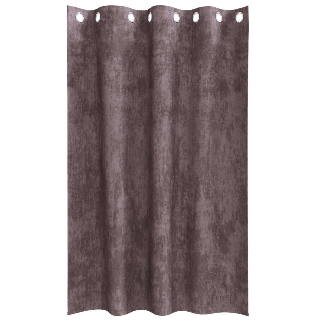 Tende in Velluto 2 pz con Occhielli Marrone 175x140 cm