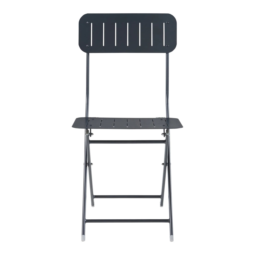 Set di 2 sedie pieghevoli da esterno per giardino campeggio e patio acciaio nero 03_0009653