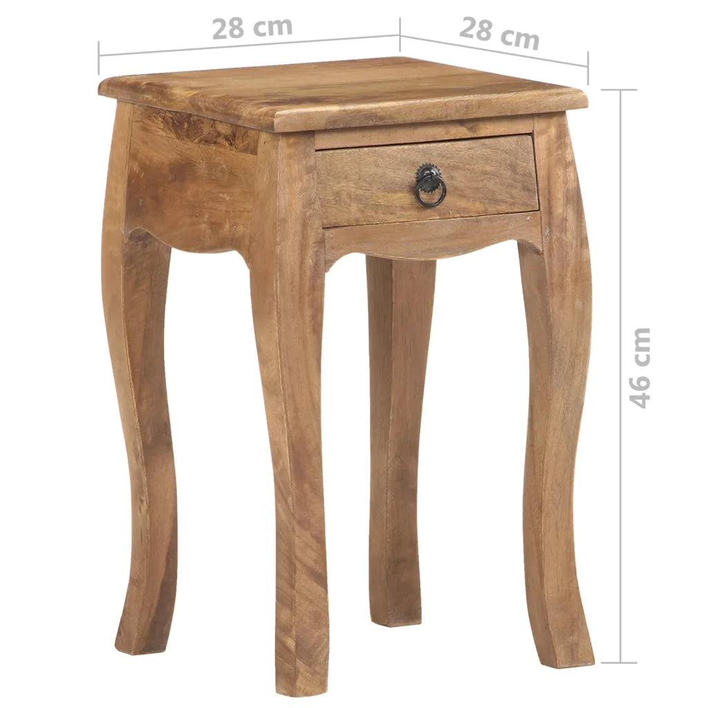 Comodino 28x28x46 cm in Legno Massello di Mango 321709