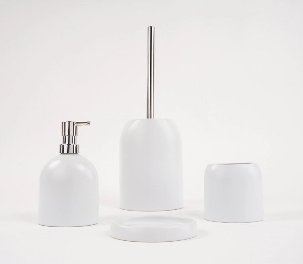Set accessori bagno bianco completo