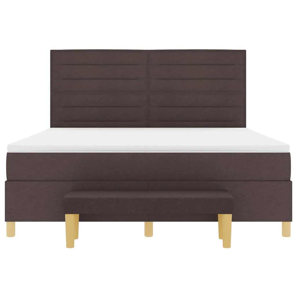 Letto a molle con testiera Marrone Scuro 200 x 180 cm Tessuto 3344243