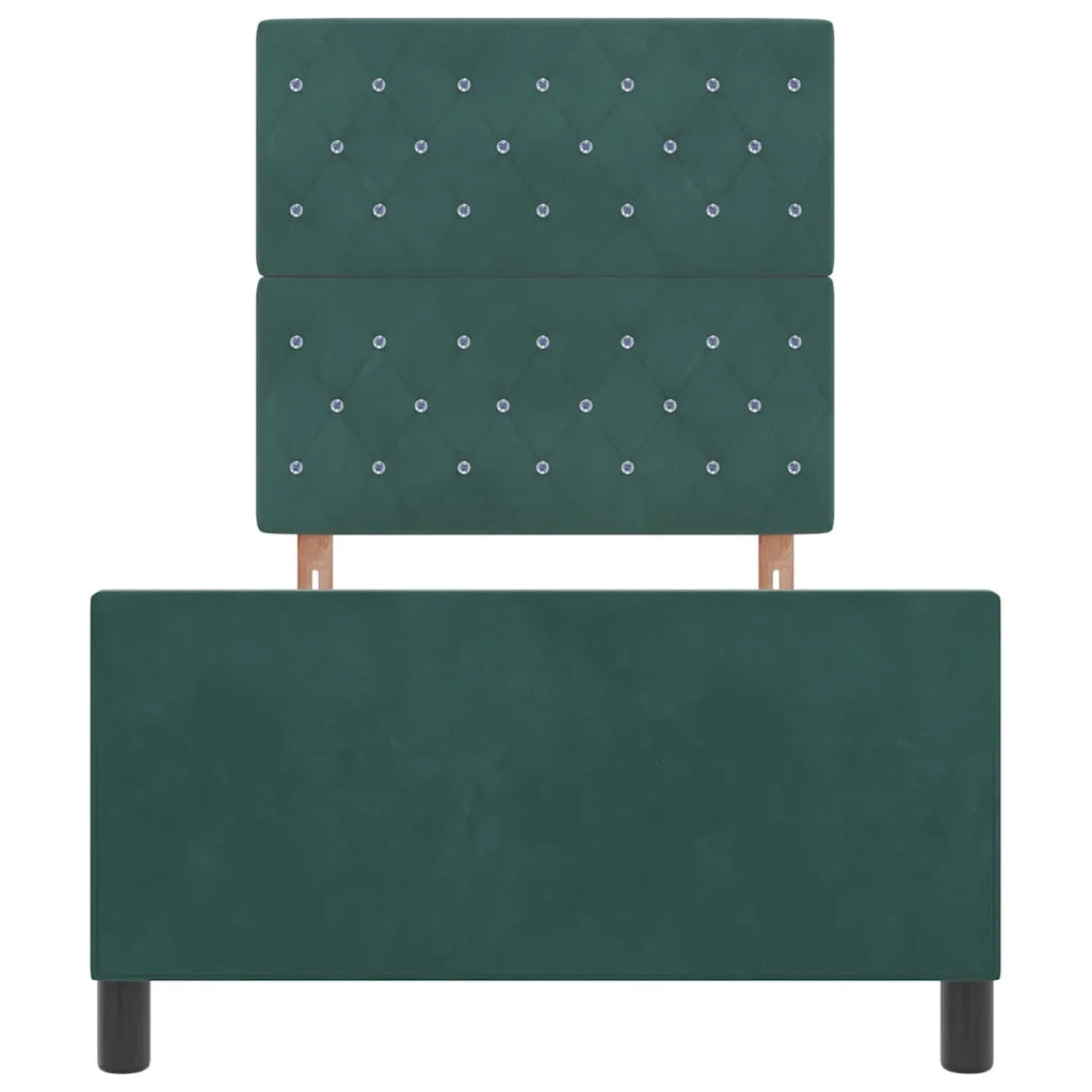 Letto a molle con testiera Verde Scuro 90 x 190 cm Velluto 3344846