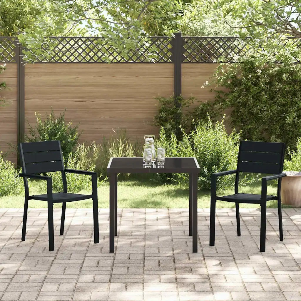 Set da Pranzo per Giardino 3 pcs Nero 3379142