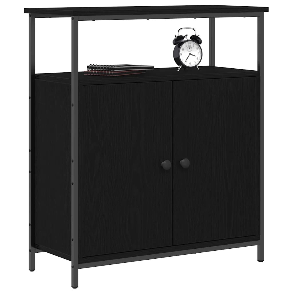 Credenza-Buffet-Armadio da cucina Rovere nero 70 x 30 x 80 cm Legno multistrato 920974