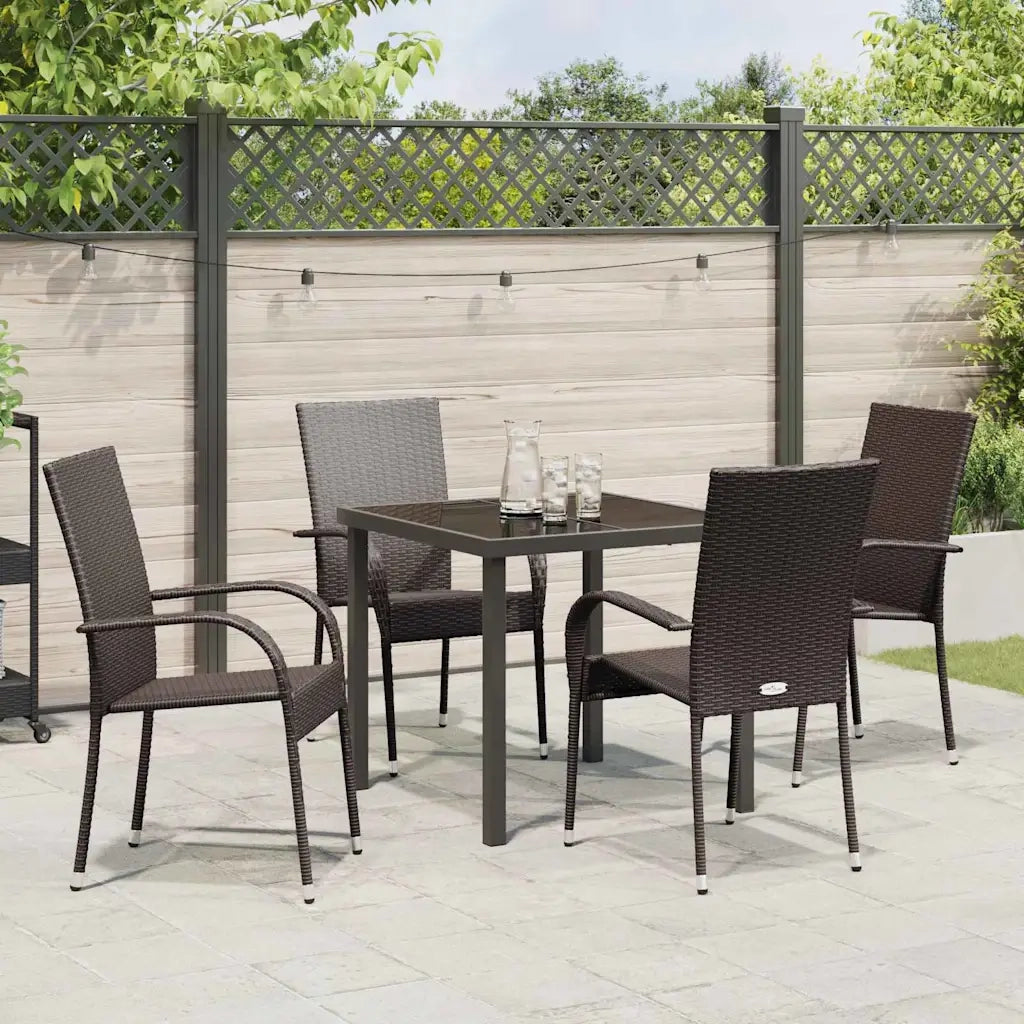 Set da Pranzo per Giardino 5 pcs Marrone 3379395