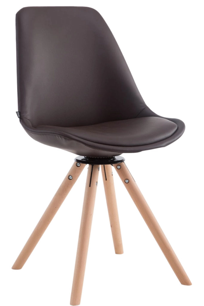 Sedia Calais in similpelle girevole natura,marrone