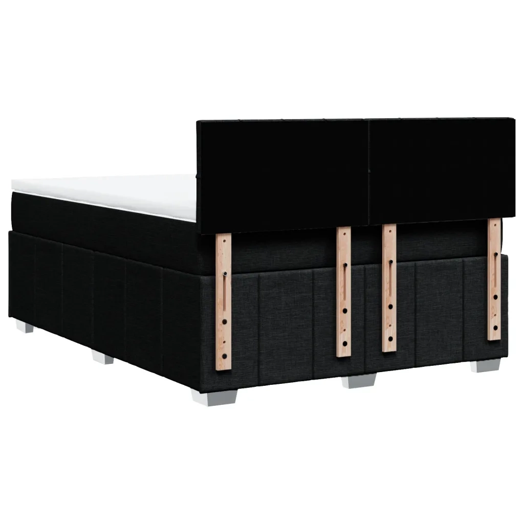 Giroletto a Molle con Materasso Nero 160x200 cm in Tessuto 3287121