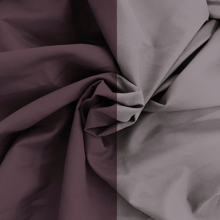 Copripiumino Matrimoniale con Sacco e Federe in Tinta Unita Double Face Linea Zoe Vinaceo e Rosa Antico