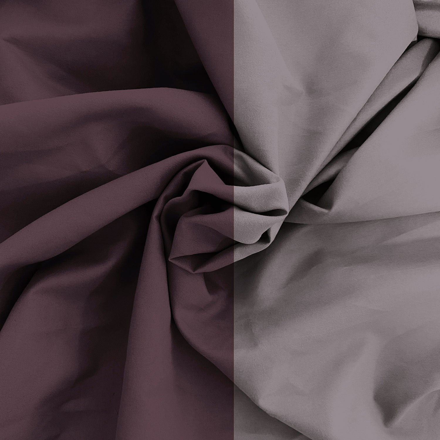 Copripiumino Piazza E Mezza con Sacco e Federe in Tinta Unita Double Face Linea Zoe Vinaceo e Rosa Antico