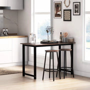 Set di 2 sgabelli da bar 42x42x65 cm con poggiapiedi; in compensato; marrone