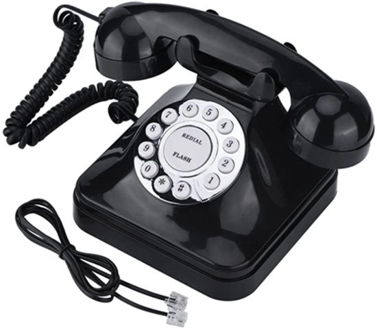 Telefono per la Casa Vintage - Piatto Antislip - Base Antiscivolo - Telefono Multifunzionale - Facile da Utilizzare - Campanello a Gomito