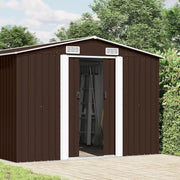 Casetta da Giardino 257x392x181 cm in Metallo Marrone 143347