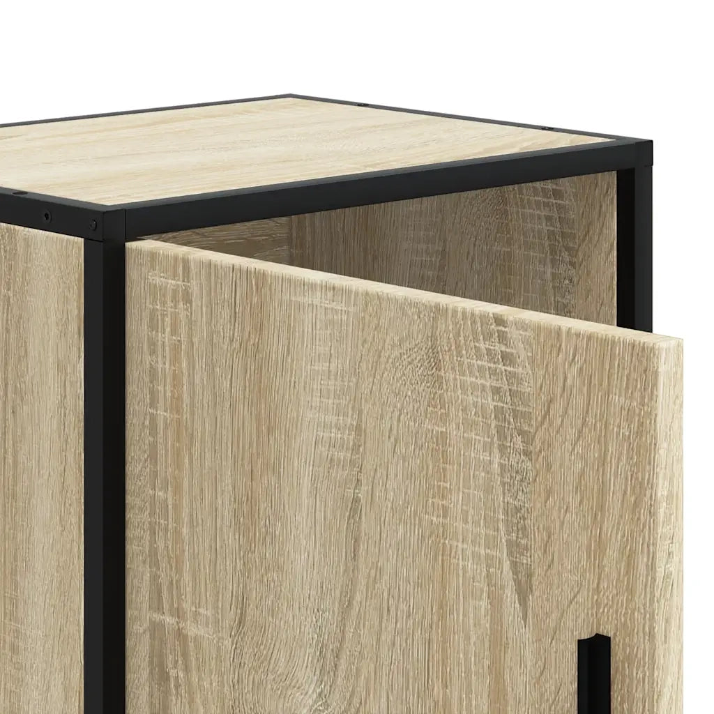 Comodino Rovere Sonoma 40x31x50 cm Legno Multistrato e Metallo 848711