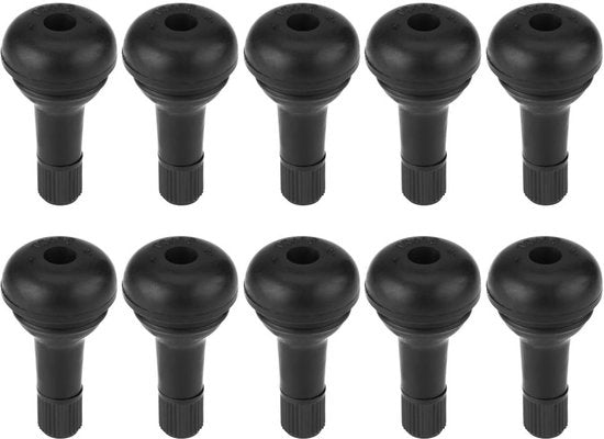 Ventiatore di aspirazione 10 pezzi - Valvola di scarico TR415 - Gomma/Metallo - Nero - 48 mm - Duraturo e Pratico - Valvola di scarico per pneumatici
