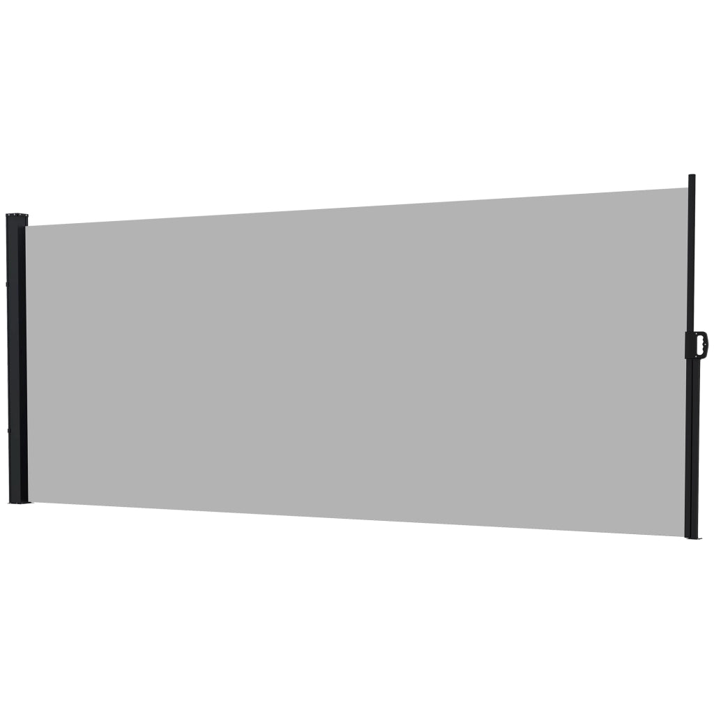 Paravento Retrattile per Esterno ¨C Zephmum ¨C Grigio Poliestere 4x1.8 m