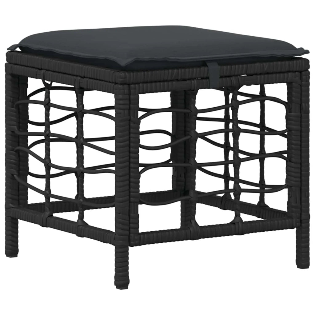 Set da Pranzo per Giardino con cuscino 3 pcs Nero e Grigio 42026758