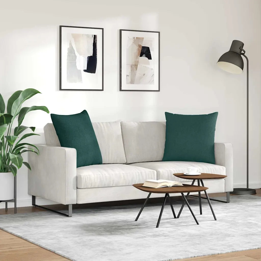 Cuscini da Divano 2 pz | Cuscini per sedie Verde Scuro 80 x 80 cm Tessuto