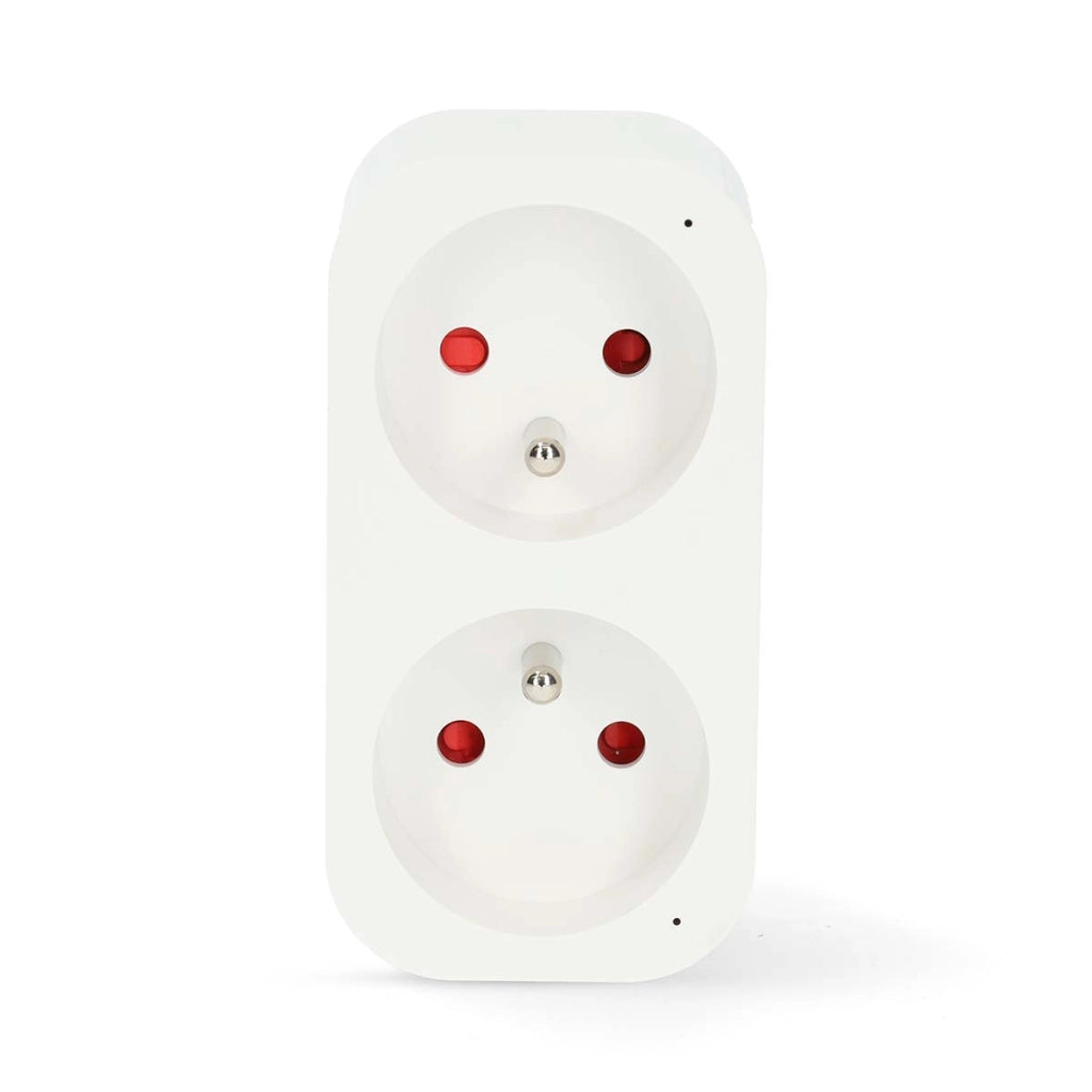 Presa doppia SmartLife IP21 Wattmeter 3680W Tipo E Wi-Fi Connected Francia Bianco Nedis