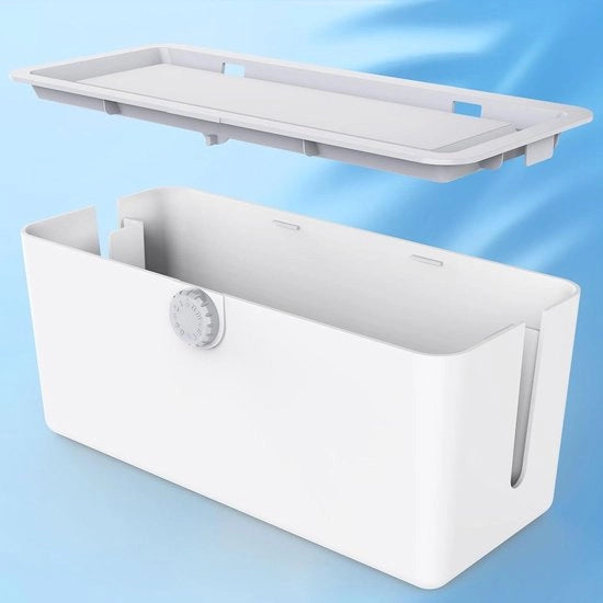 Cassetta di gestione dei cavi con coperchio per box di alimentazione sul tavolo o pavimento - nasconde le scatole di presa e i cavi TV-PC