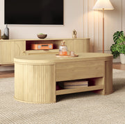 Tavolino da salotto sollevabile 110x55;5x40 cm in MDF colore legno naturale