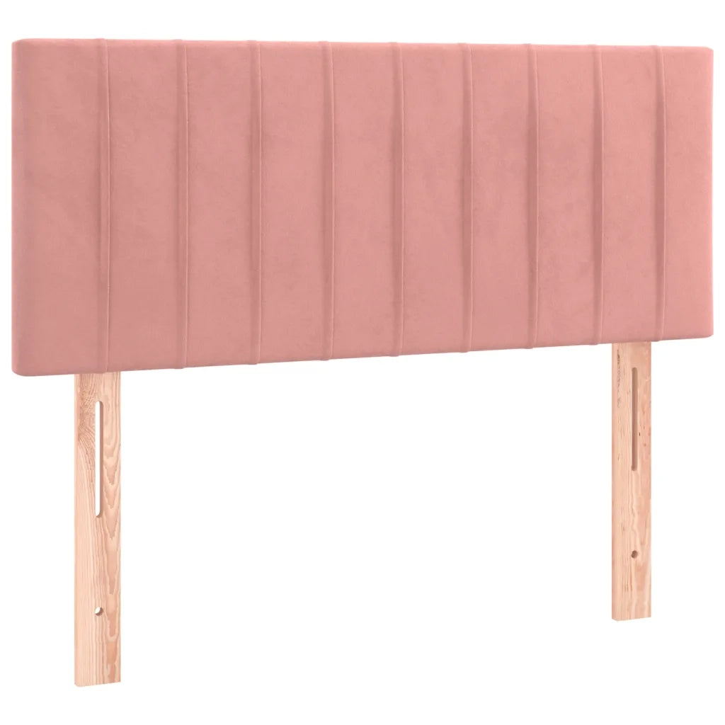 Letto a Molle con Materasso e LED Rosa 80x200 cm in Velluto 3134494