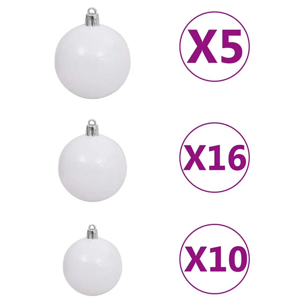 Albero di Natale Preilluminato con Palline 240 cm Verde 3077729
