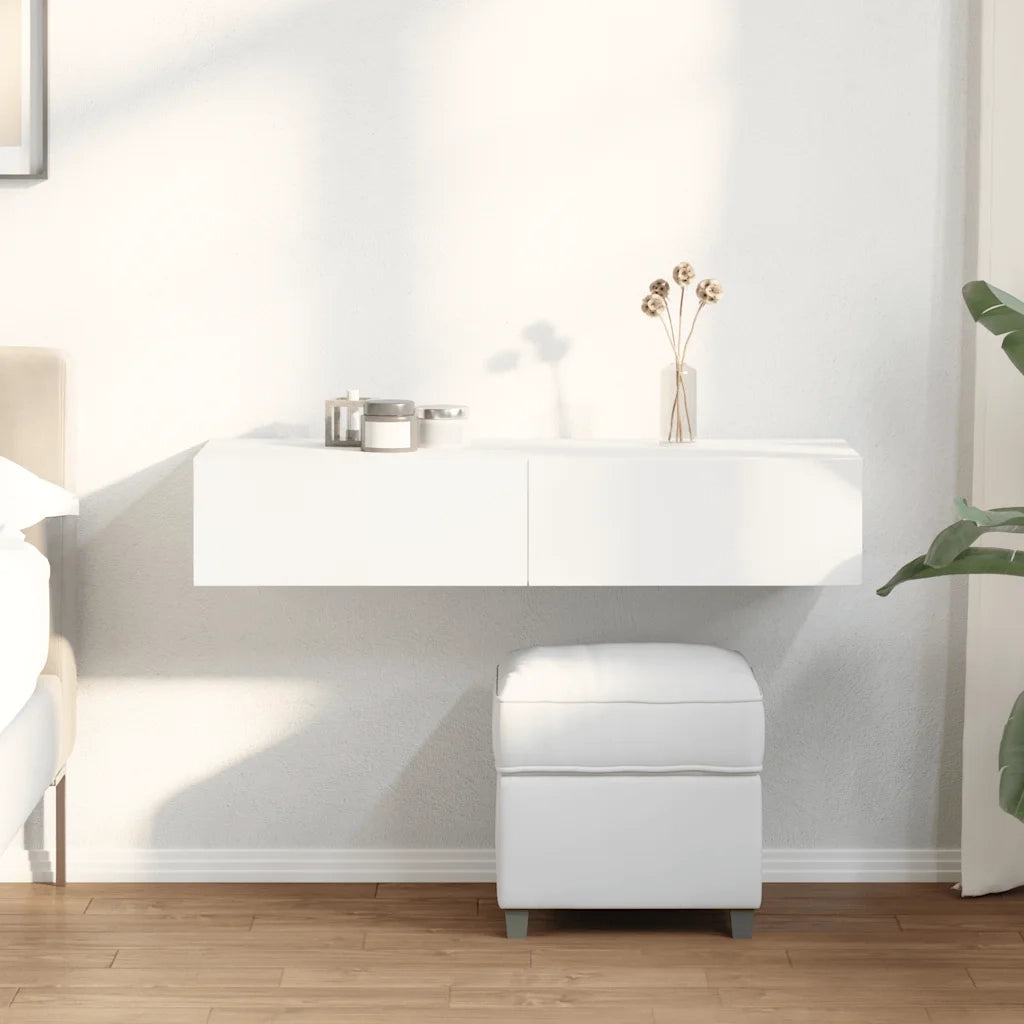 vidaXL Scaffale a Parete con Cassetti Bianco 100x36x19cm in Truciolato