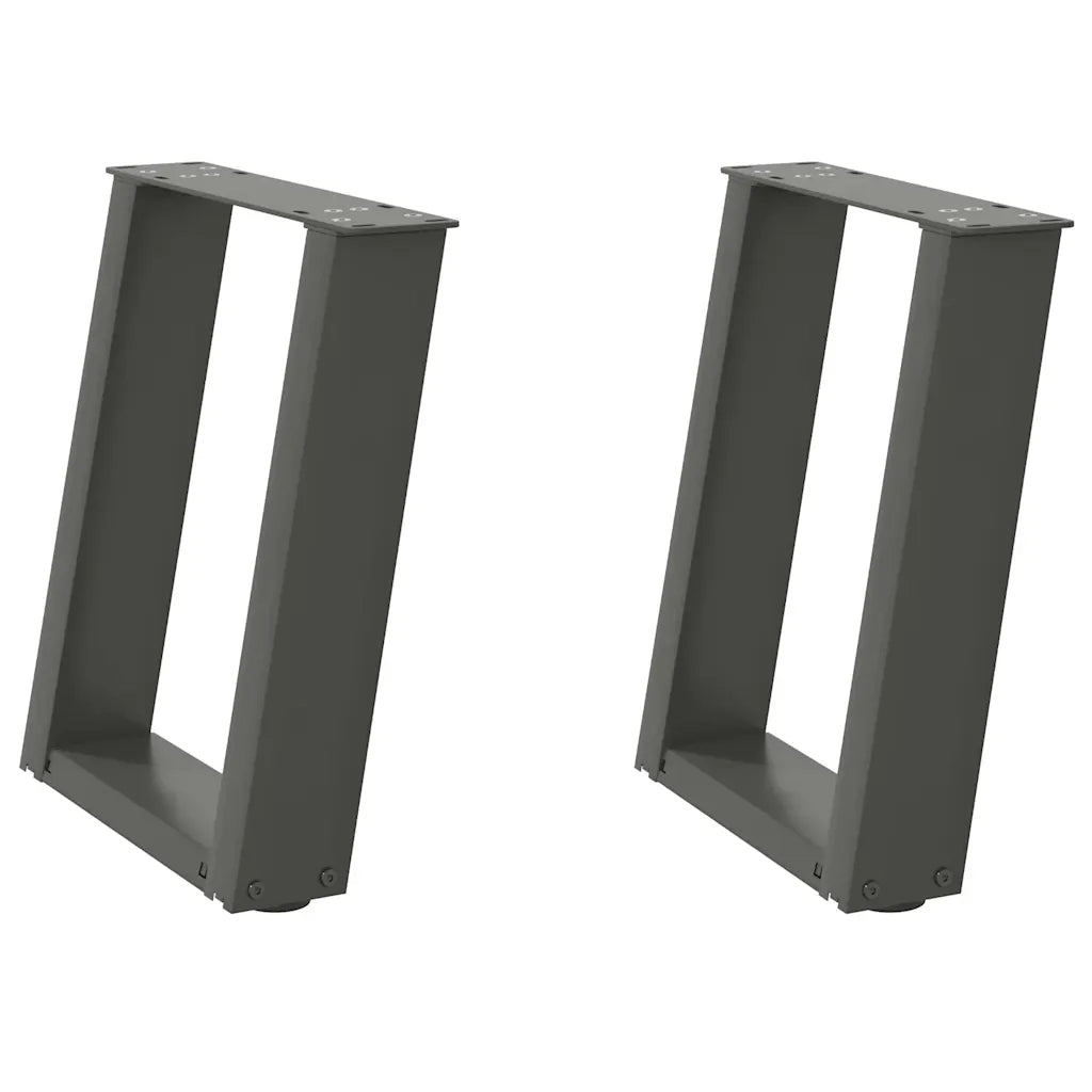 Gambe per Tavolino da Caff¨¨ a Forma di U 2 pz | Piede del tavolo Antracite 28x(42-43) cm Acciaio