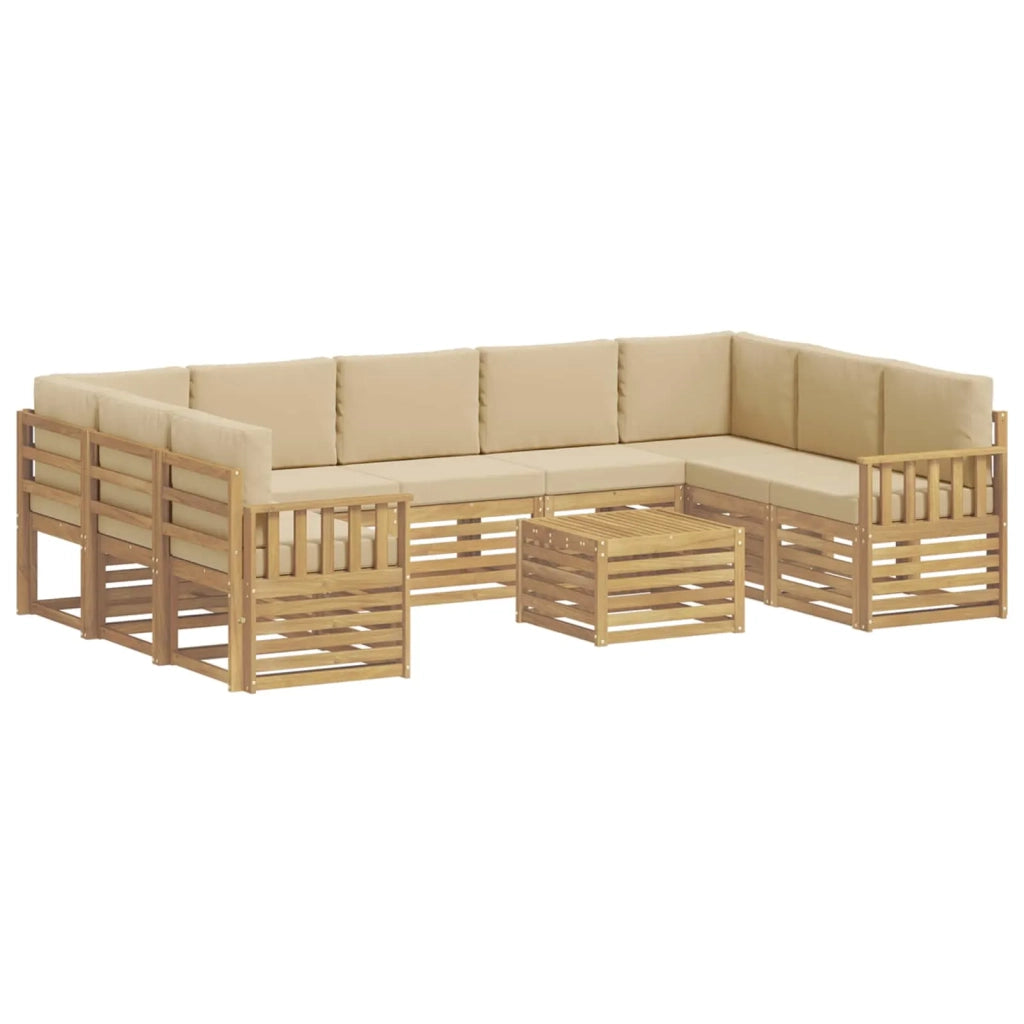 Set di divani da esterno 8 pcs Bianco e Beige 59 x 59 x 37 cm 3392538