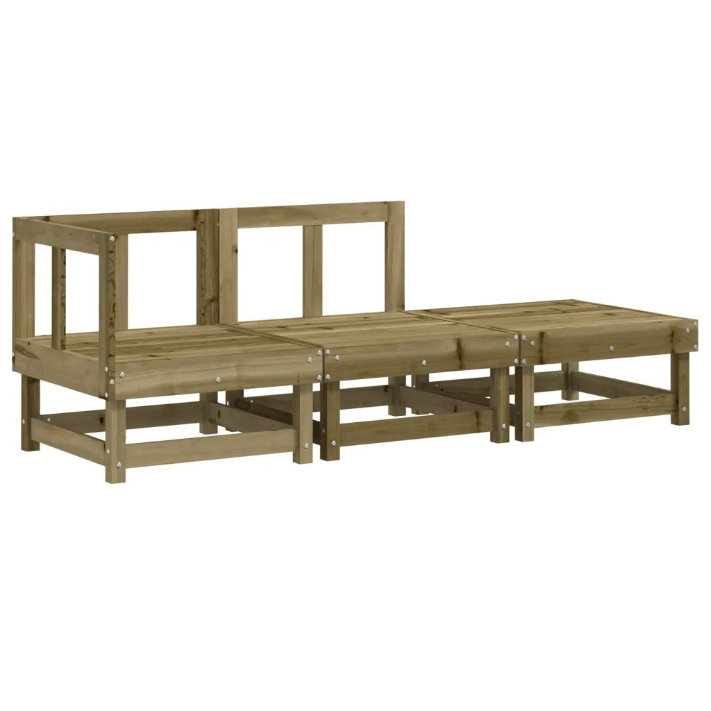Salotto da Giardino-Set Salotto da Giardino 3 pz in Legno Impregnato di Pino 574596