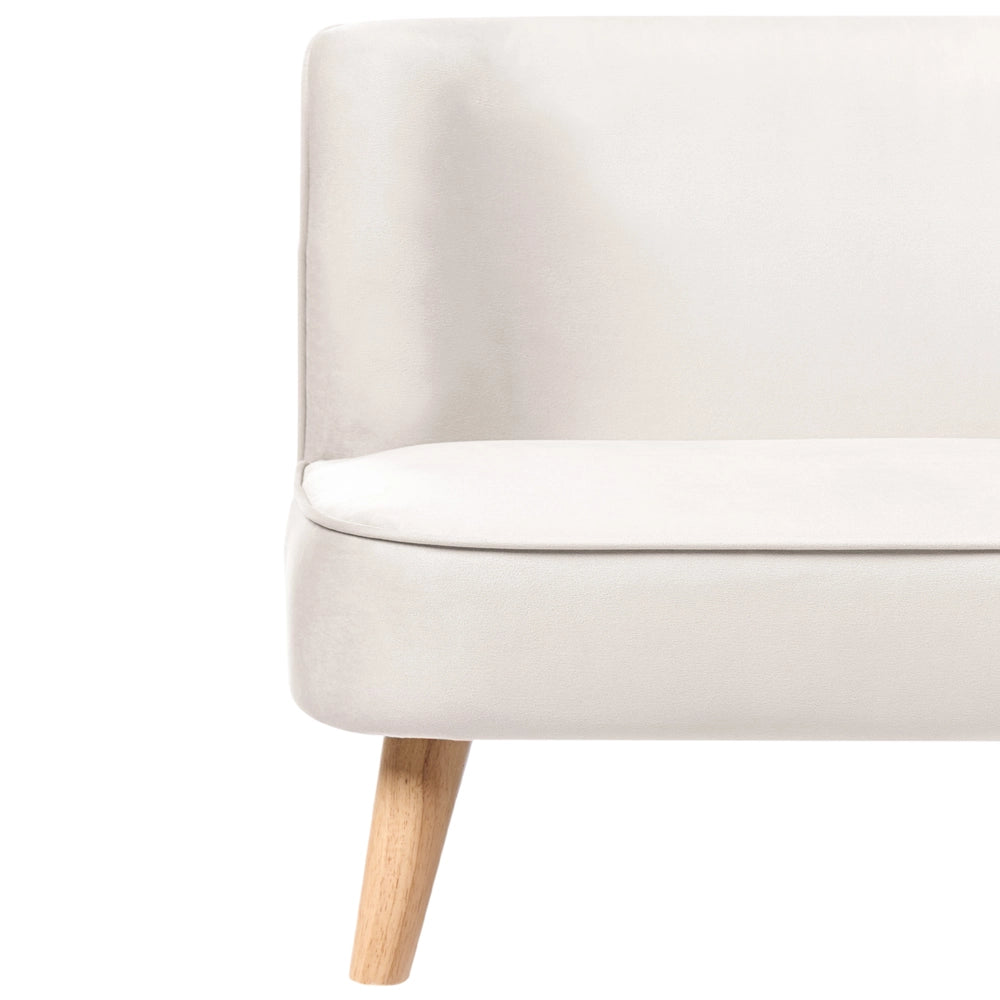 Divano per bambini rivestito in velluto senza braccioli beige per bambini piccoli stile moderno