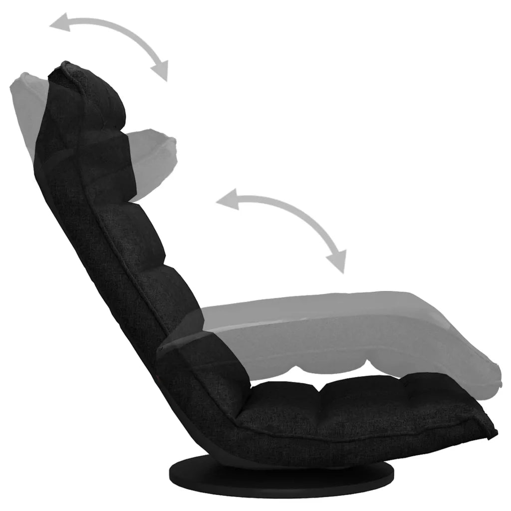 Sedia da Pavimento Girevole Nera in Tessuto CFW7651173
