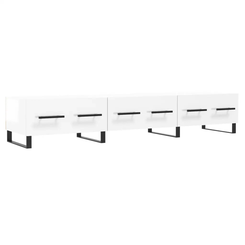 Mobile Porta TV Bianco Lucido 150x36x30 cm in Legno Multistrato 829174