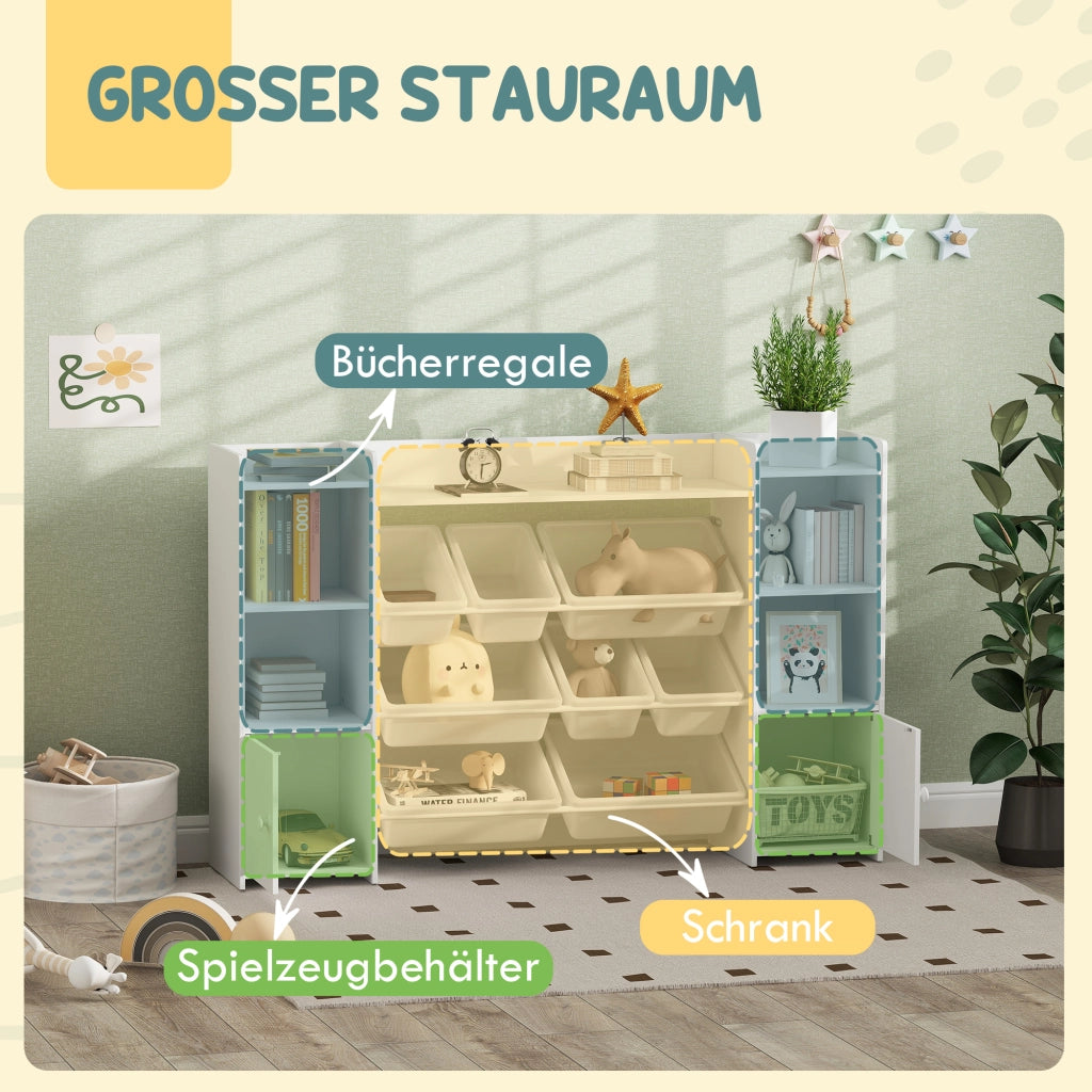 Libreria per bambini con scatole ¨C zephmum ¨C bianco 80x30x40