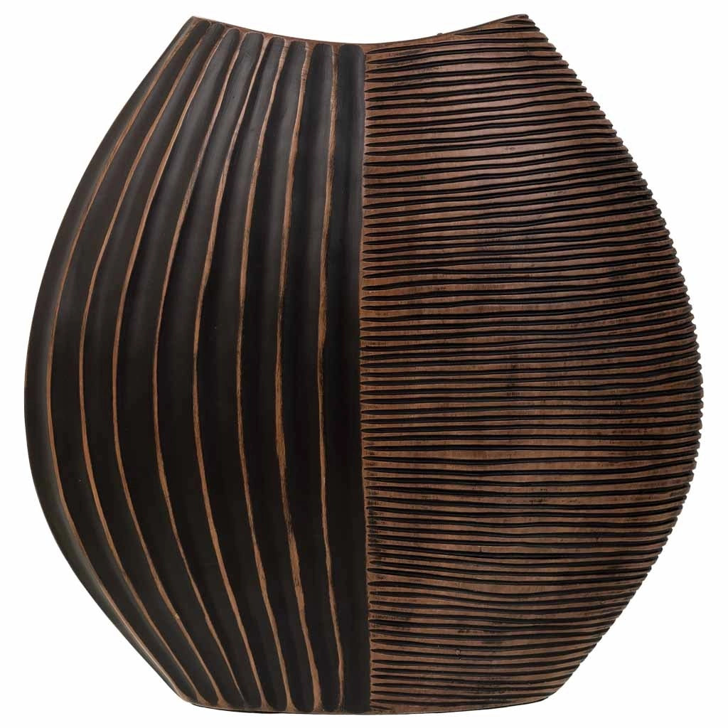 Vaso in poliresina marrone 29,5x10,5x29,5h