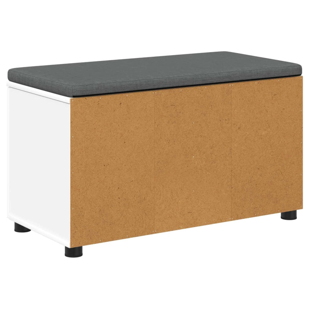 Panca per ingresso con cuscino con porta Bianco 80 x 38 x 46 cm