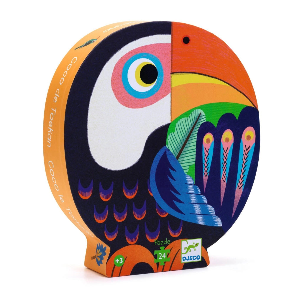 Puzzle Coco il tucano 24 pezzi,Djeco,ETa 3+