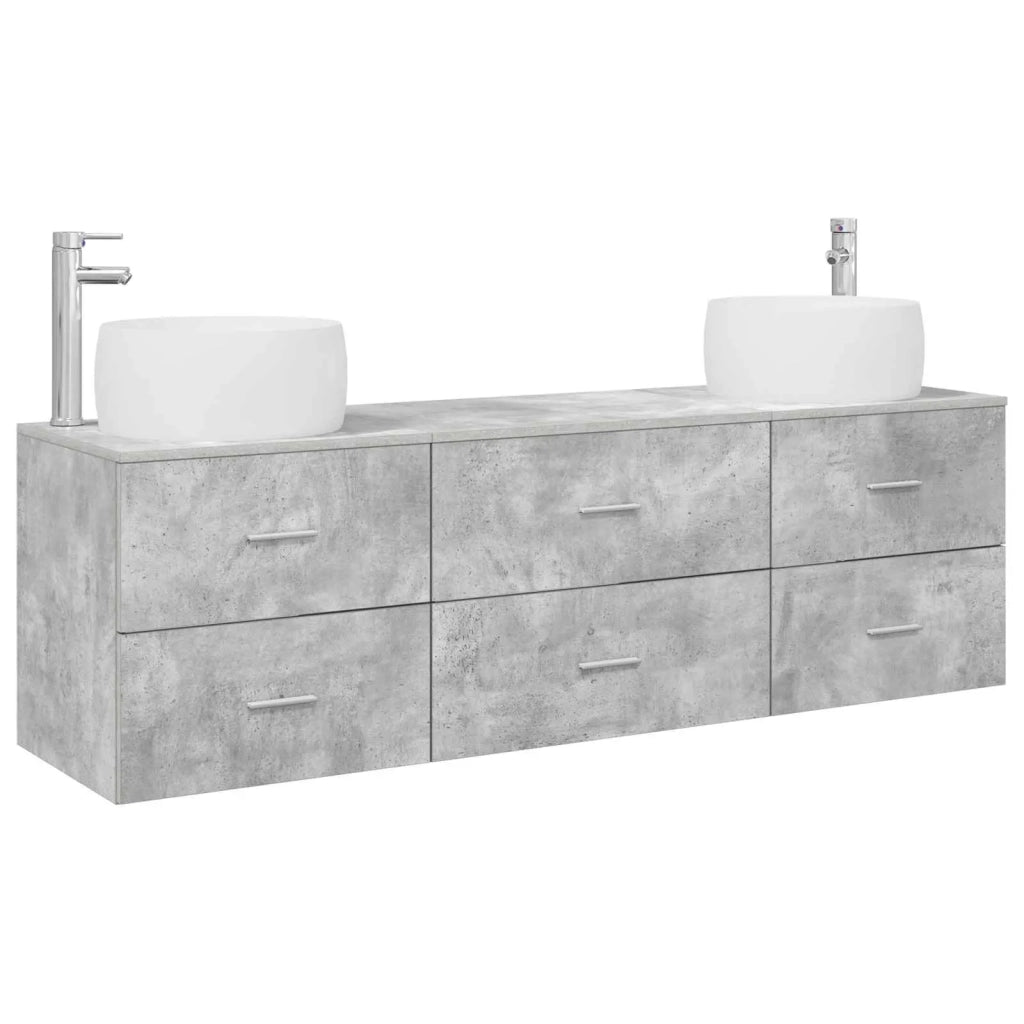 Set di mobili per il bagno 3 pz Grigio Cemento 3405918