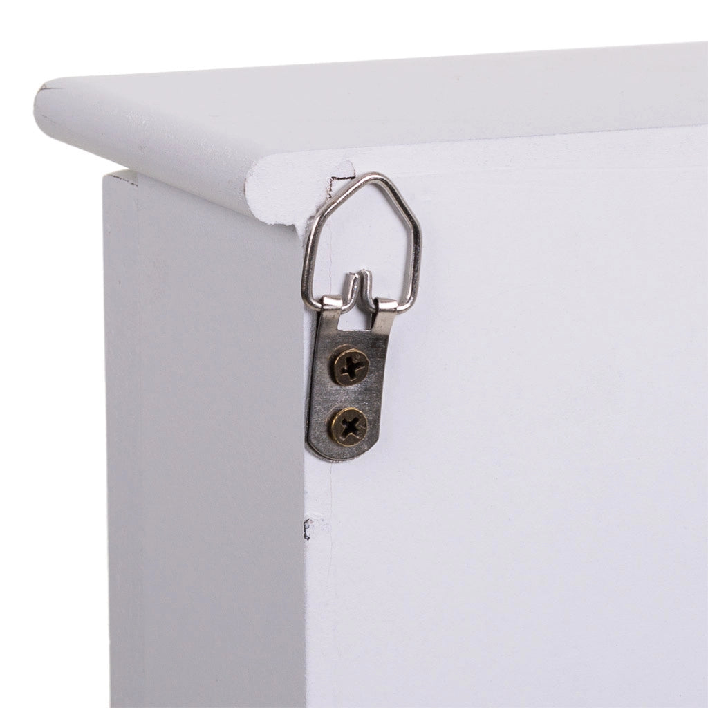Scatola chiavi legno griglia bianca 24x7.5x30h cm