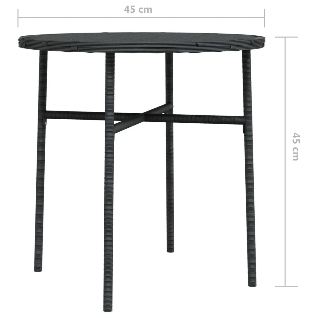 Tavolino da TÃ¨ Nero 45 cm in Polyrattan cod mxl 44935