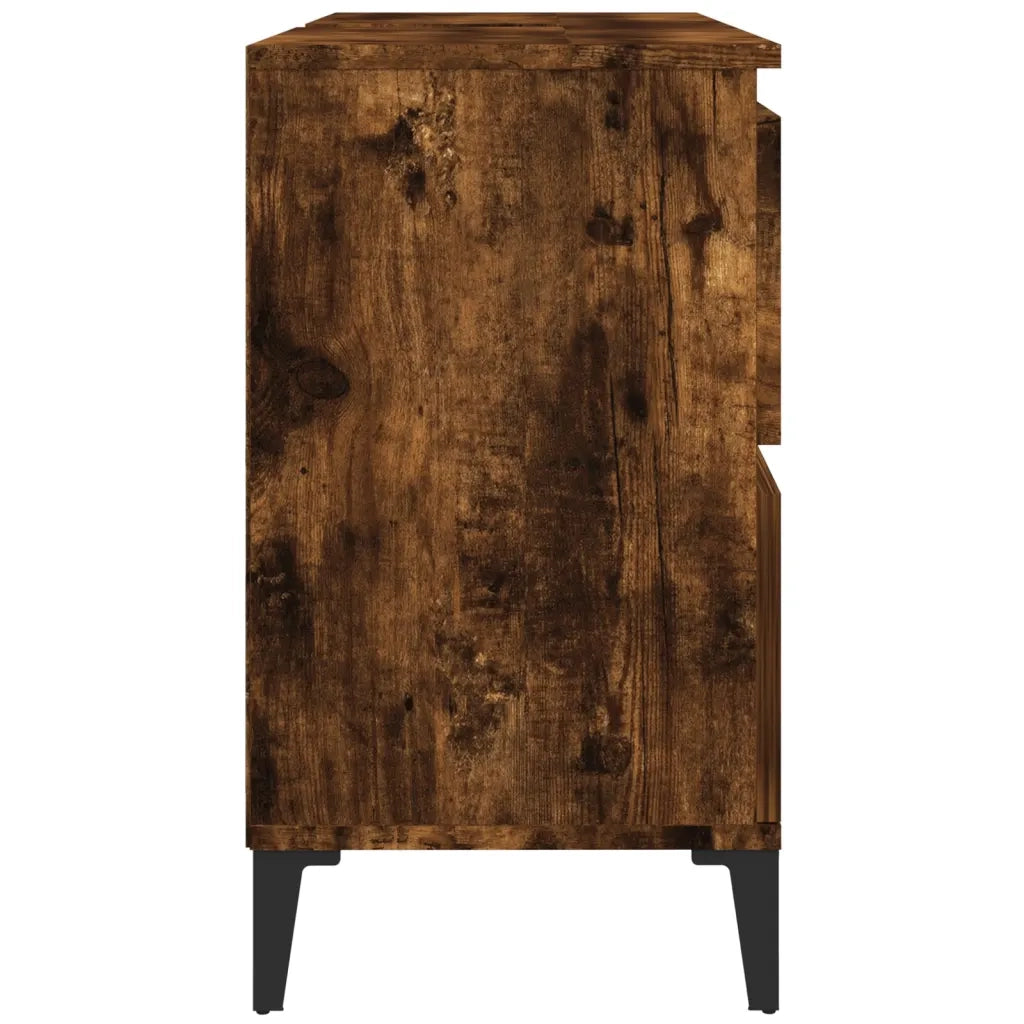 Mobile Lavabo Rovere Fumo 80x33x60 cm in Legno Multistrato 821281