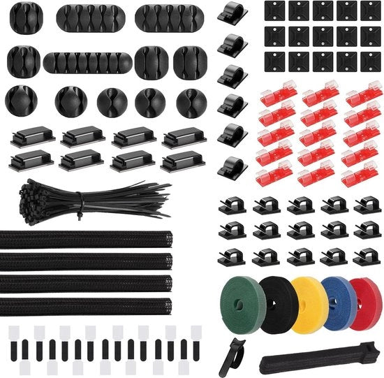 Set di gestione cavi - clip per cavi - adesivi per cavi per parete - connettori per cavi - supporti per cavi in silicone - connettori per cavi - set da 210 pezzi