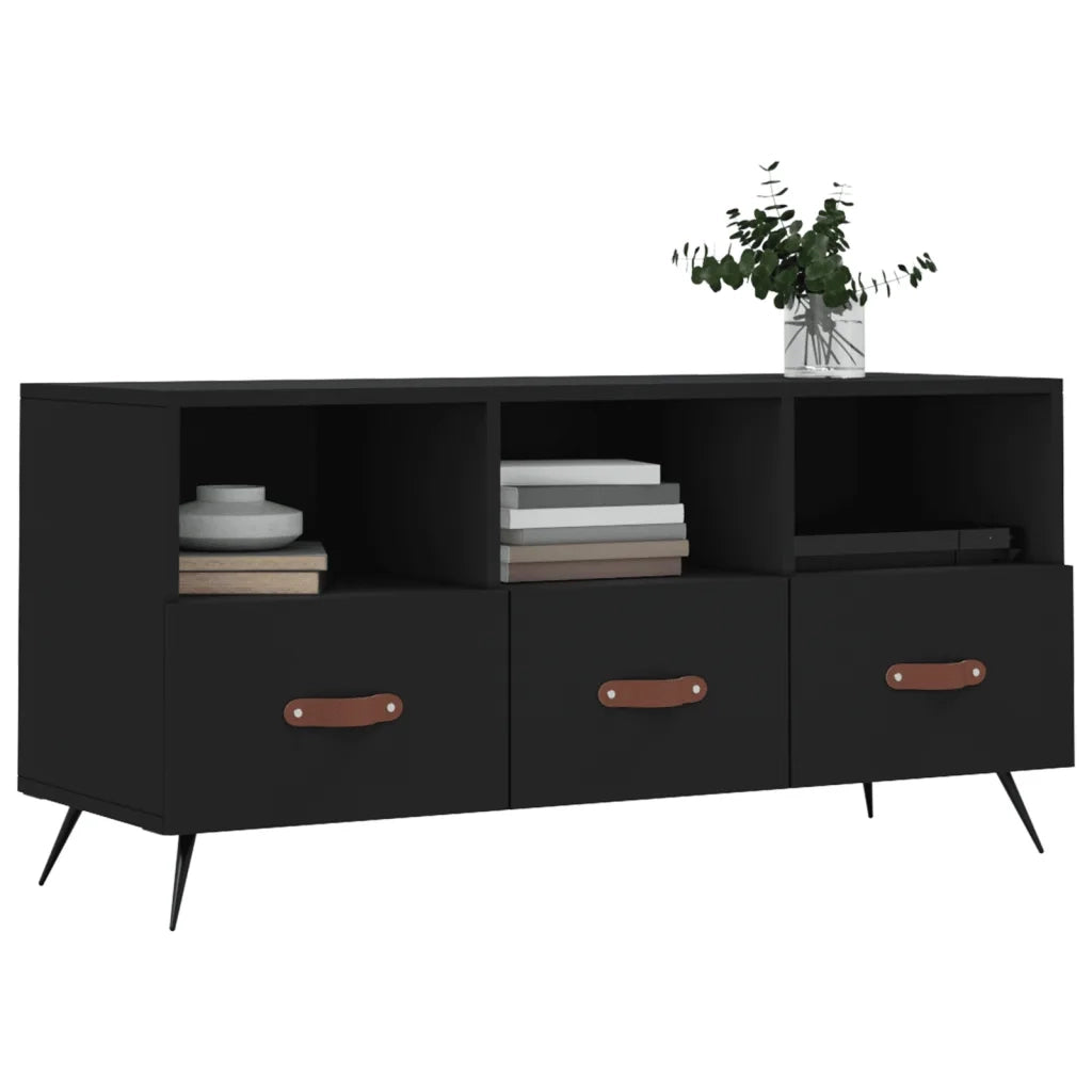 Mobile Porta TV-Mobile per TV-Credenza TV Nero 102x36x50 cm in Legno Multistrato 980841