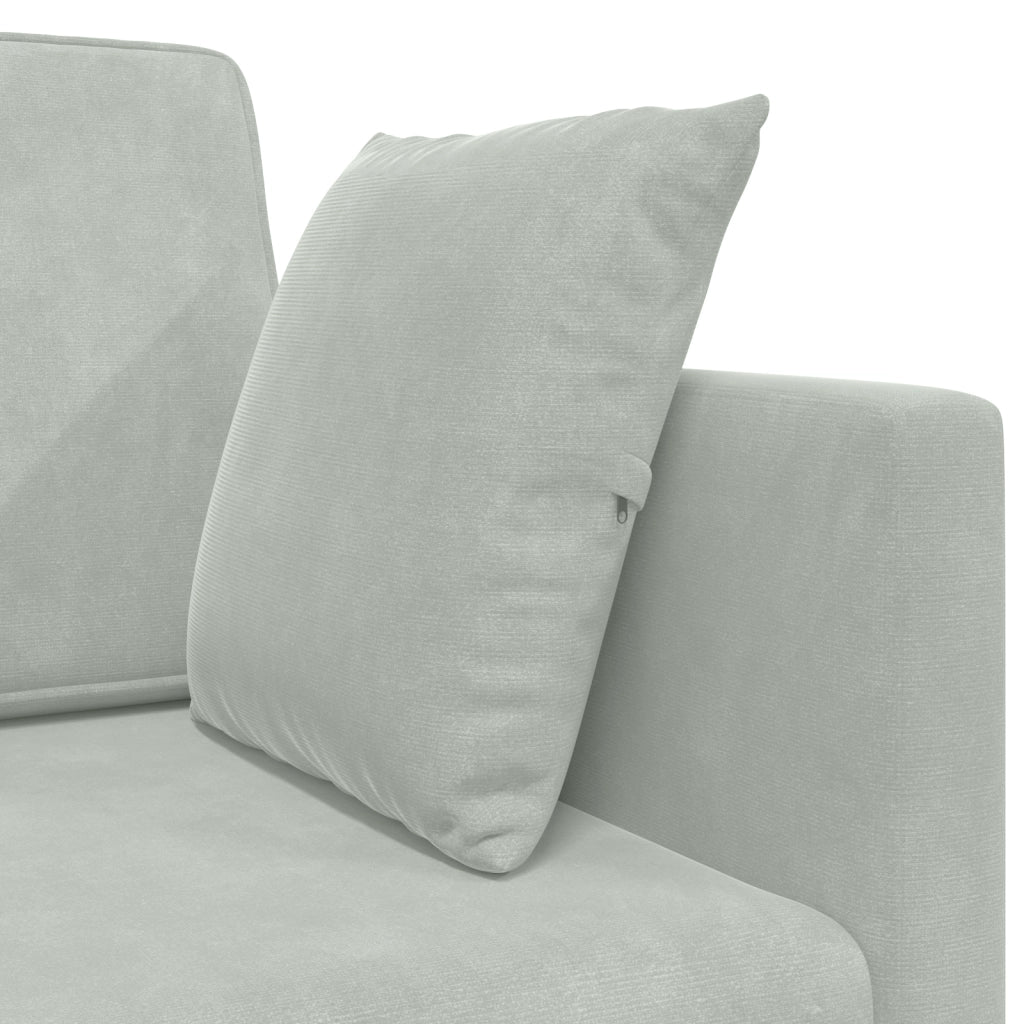 Divano Letto a Terra 2-in-1 Grigio Chiaro 213x144x60 cm Velluto