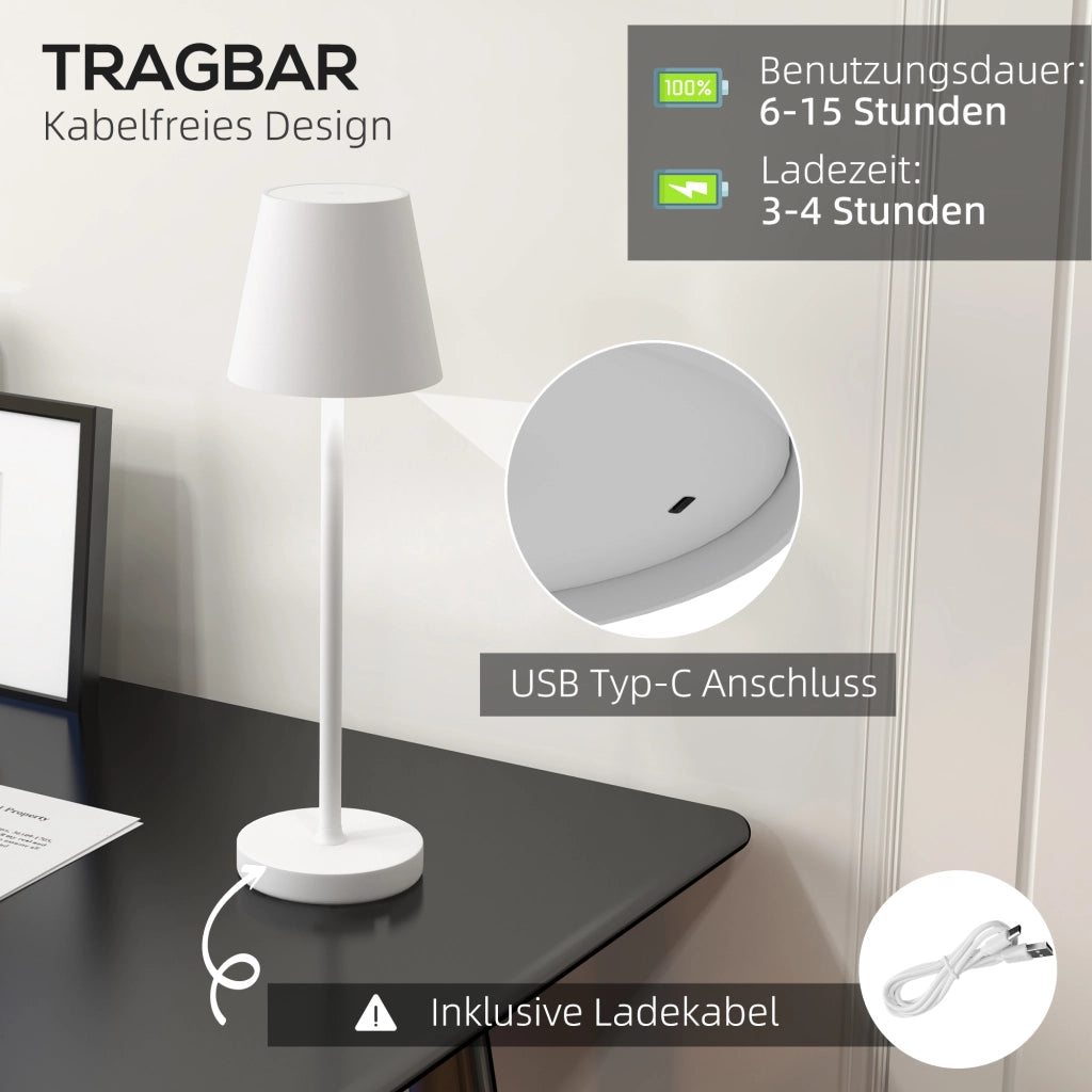 Lampada da tavolo USB ¨C zephmum ¨C bianco, metallo